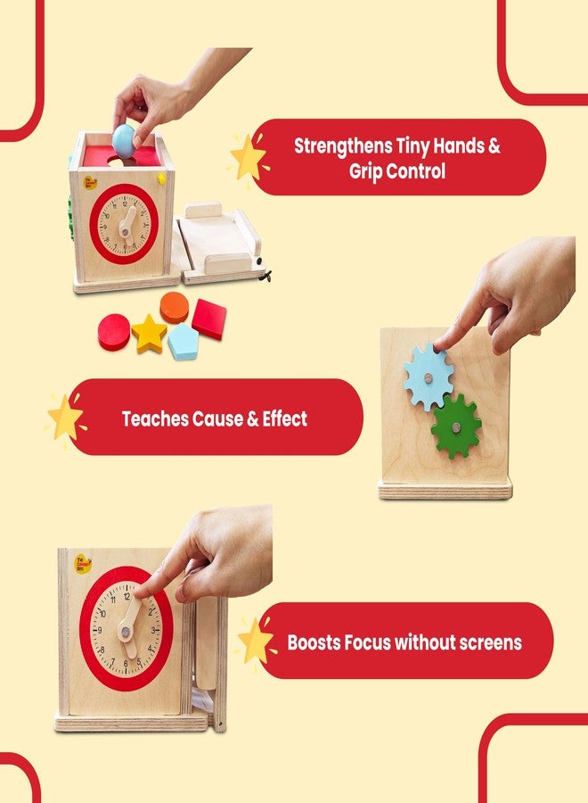 The Curious Bees - Ultimate Play Box | Montessori Toys for 6-24 Months Old Babies | Shape Sorter, Object Permanence, Fine Motor Skills & Sensory Toys | Made in India | BIS Certified Toy - Image 5