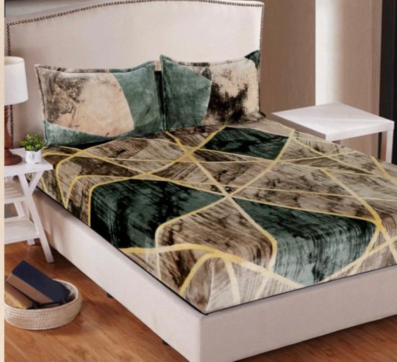 WINSTON HOME WINSTON HOME WarmWinter Super Soft Double Bed Bedsheet Velvet Flannel Bedsheet 90 x 100 Inch with 2 Pillow Cover Special for Diwali Gift MulticolorA20 