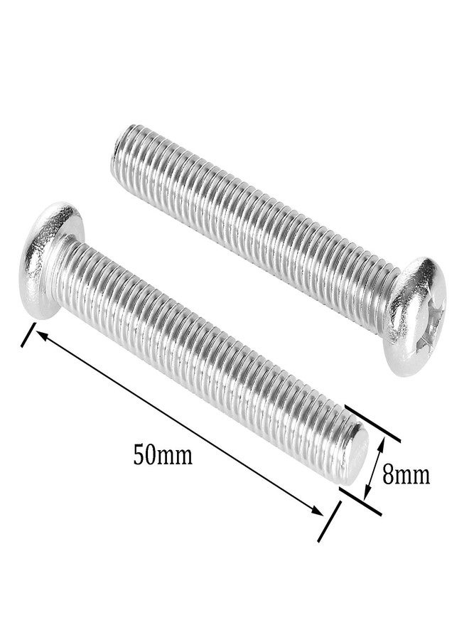 NGe M8 x 50mm Screws with Washers, 304 Stainless Steel Round Cross Head Screw, TV Wall Mount Bracket Bolts for Samsung LG VIZIO Philips Sony, 10 Set - Image 2
