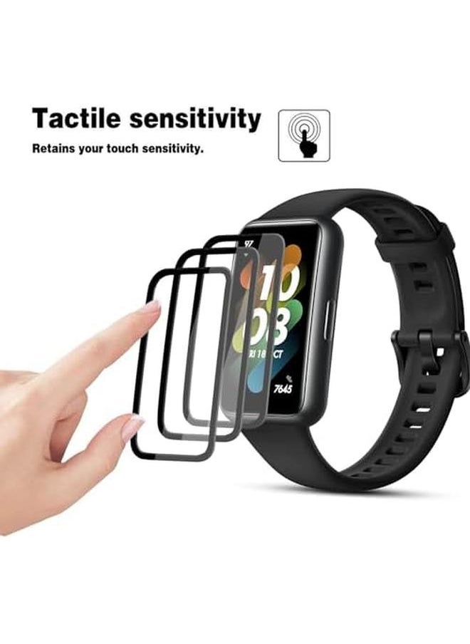 3Pcs For Huawei Band 7 Screen Protector 3D Full Screen Coverage Case Curved Edge Hd Flim For Band 7 Band 6 Smart Band Fitness Tracker
