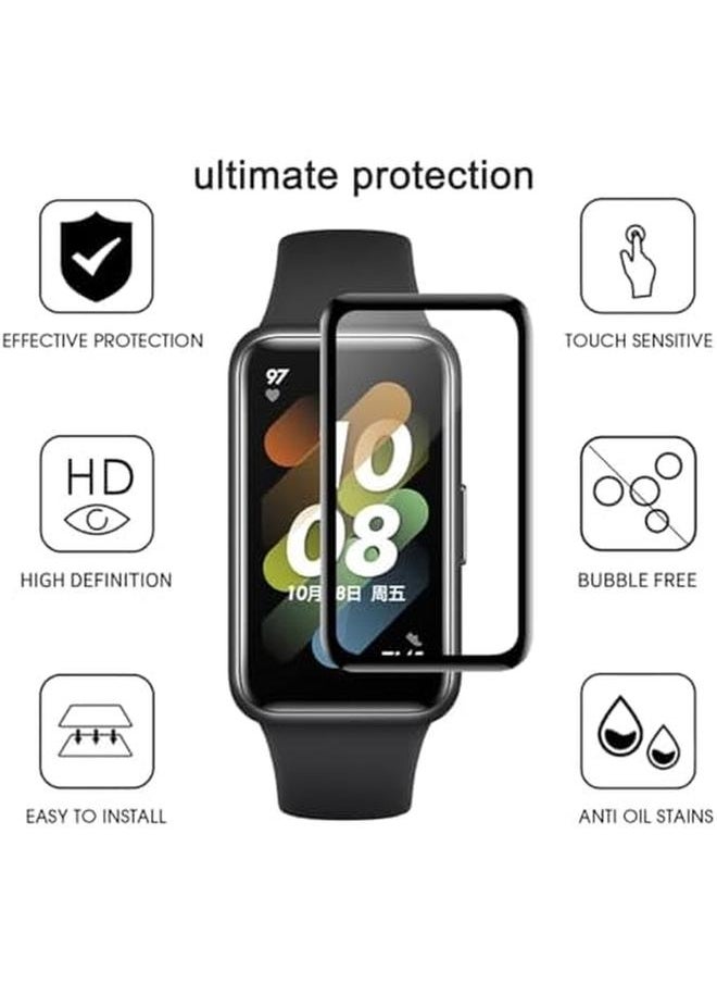 3Pcs For Huawei Band 7 Screen Protector 3D Full Screen Coverage Case Curved Edge Hd Flim For Band 7 Band 6 Smart Band Fitness Tracker