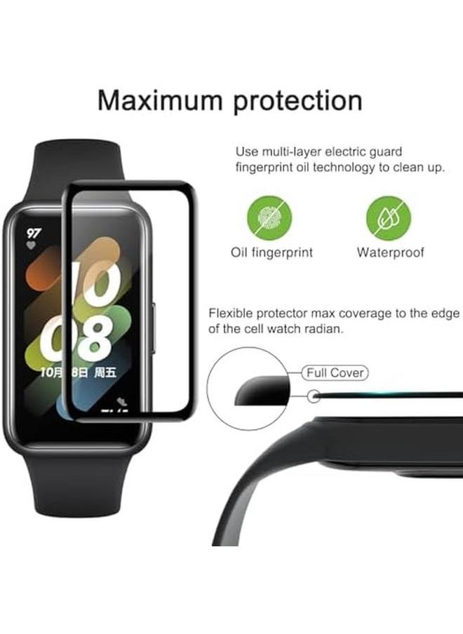 3Pcs For Huawei Band 7 Screen Protector 3D Full Screen Coverage Case Curved Edge Hd Flim For Band 7 Band 6 Smart Band Fitness Tracker