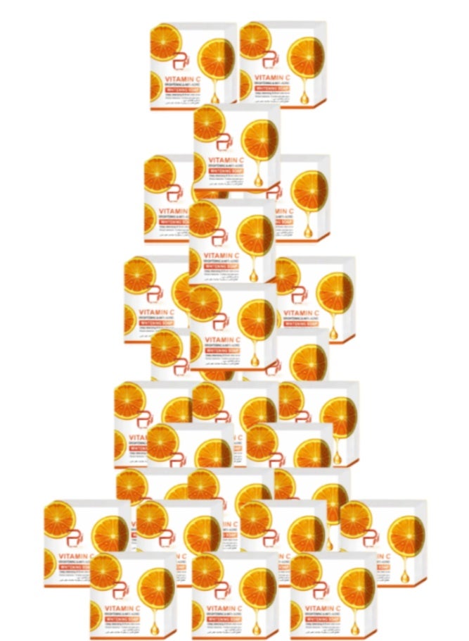 بيرون 26 قطع صابون فيتامين سي لتفتيح البشرة ومقاومة علامات التقدم في السن برتقالي 100جرام - Image 1