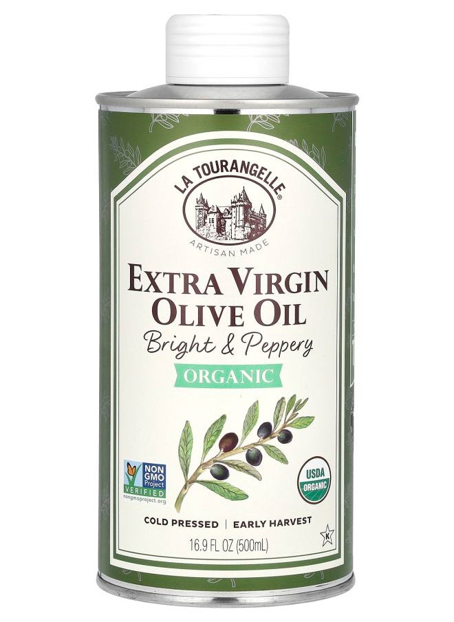 La Tourangelle - Organic Extra Virgin Olive Oil Bright & Peppery 16.9 fl oz (500 ml) - Image 1