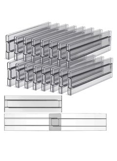 Beauenty Drawer Dividers Organizers 8 Pack, U HOOME Adjustable 3.2 High Expandable from 11.5-21.7 Kitchen Drawer Organizer for Clothing, Plastic Drawers Separators for Kitchen Utensils and Office (Grey)  - Image 1