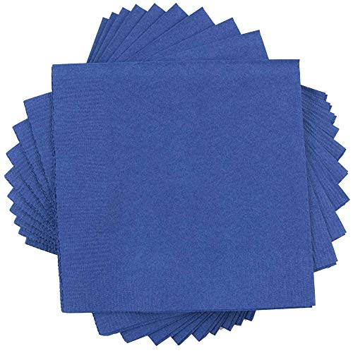 JAM PAPER Small Beverage Napkins  5 x 5  Blue  50Pack