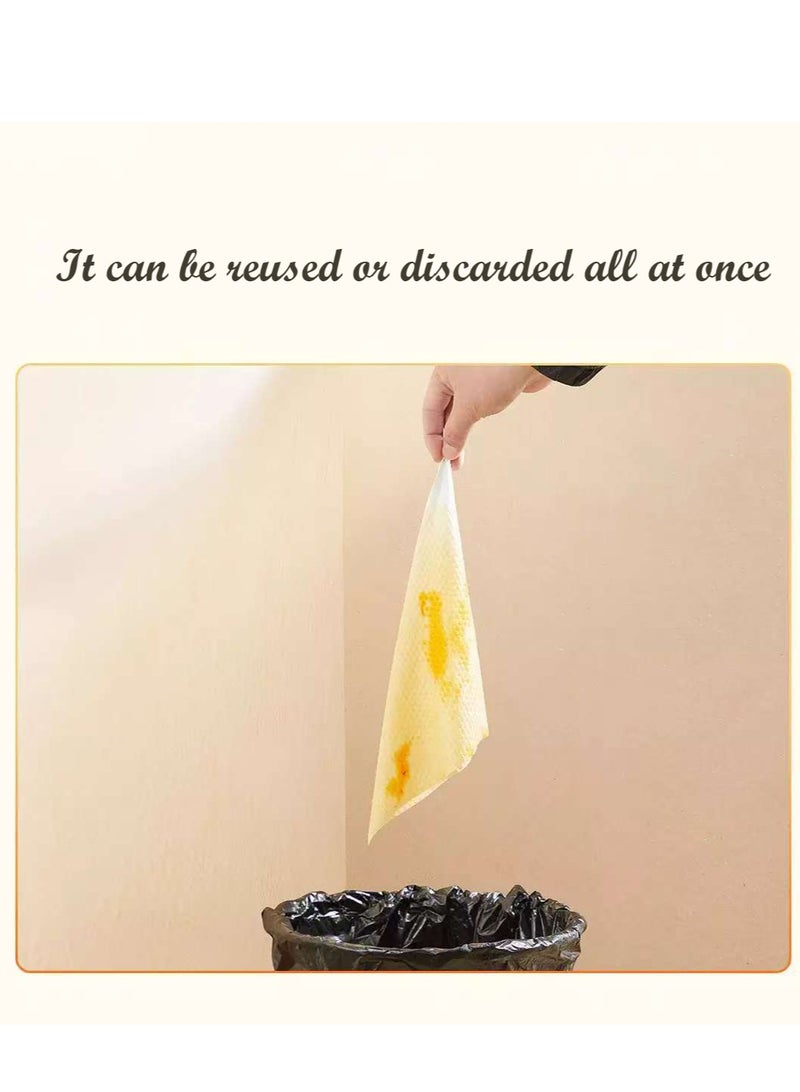 Wet and dry lazy rags can be used repeatedly, 50 pieces per roll, single size: 25*25cm white  - Image 5