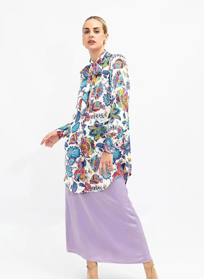 JANARA JONES Lavender Satin Evelyn Skirt