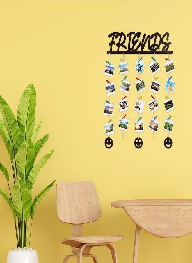 CVANU Friends MDF Cutout Photo Display Wall Hanging with Clips & Rope for Decorative Item Size(30inch X 24inch)_c3 - Image 1