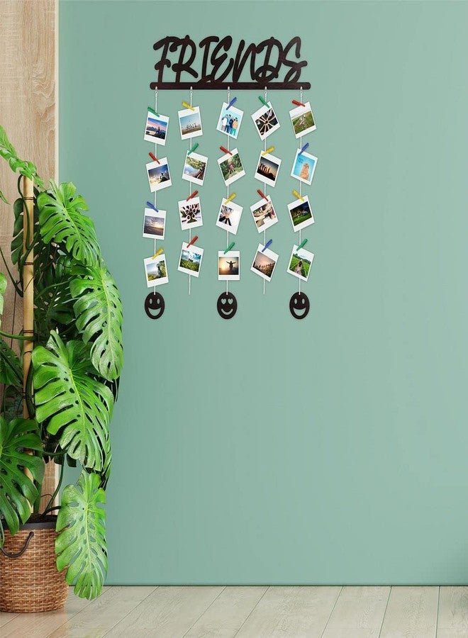 CVANU Friends MDF Cutout Photo Display Wall Hanging with Clips & Rope for Decorative Item Size(30inch X 24inch)_c3 - Image 3