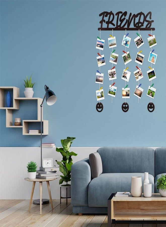 CVANU Friends MDF Cutout Photo Display Wall Hanging with Clips & Rope for Decorative Item Size(30inch X 24inch)_c3 - Image 4