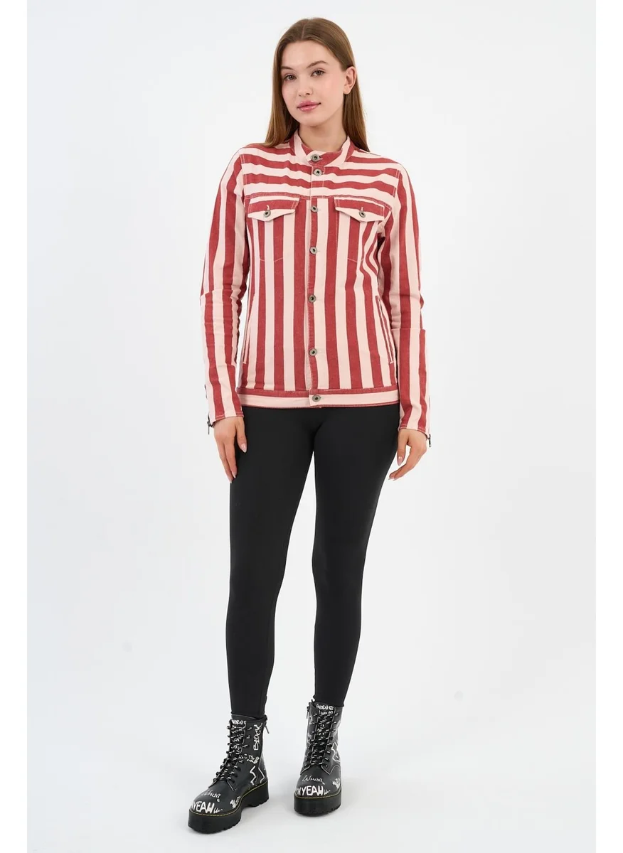 الكسندر جاردي Pocket Buttoned Sleeve Zipper Detailed Jacket Coat (880124)