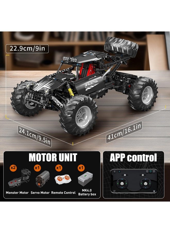 mould king Mould King Bigfoot Climbing Car Building Kit, Remote Control Buggy Off-Road Racing Car Toy Building Blocks Set, for Kids/Adult(1016+ Pieces)  - Image 5