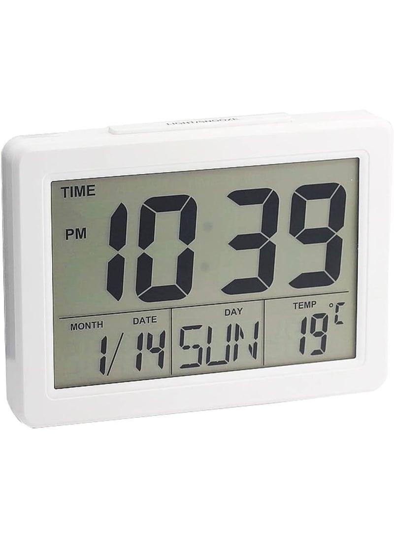 Reko Digital Alarm Clock Calendar, Digital Temperature Display Digital Travel Alarm Clock Battery Operated - Image 1