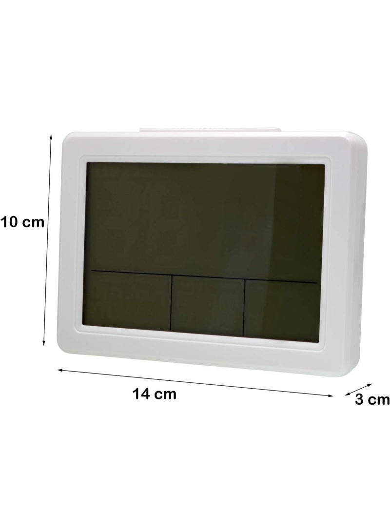 Reko Digital Alarm Clock Calendar, Digital Temperature Display Digital Travel Alarm Clock Battery Operated - Image 3