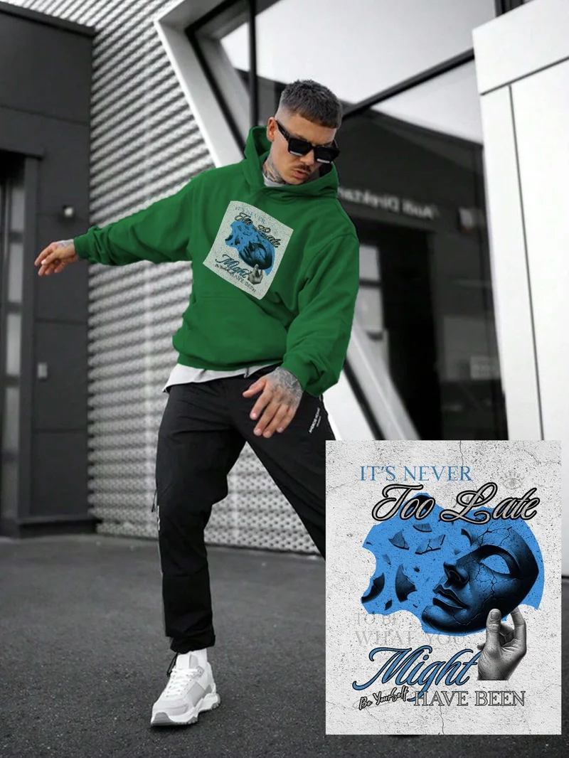دوغ فش Women, Men Sweatshirt Oversize Poster Quote 3 Printed Thick Green Lover Sweatshirt