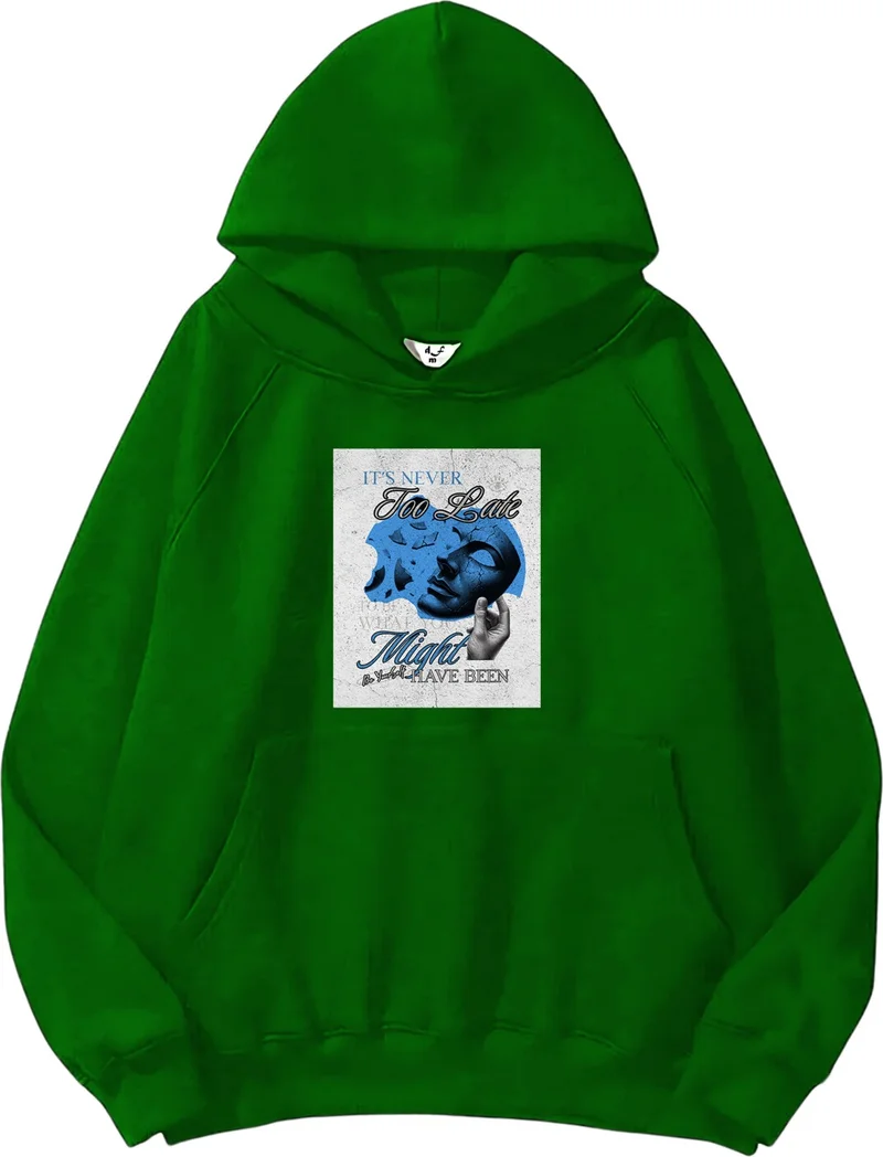 دوغ فش Women, Men Sweatshirt Oversize Poster Quote 3 Printed Thick Green Lover Sweatshirt