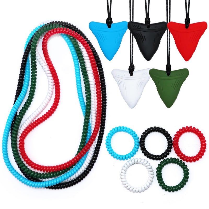 Sensory Chew Necklaces for Boys Girls 15 Pack Stretchy Chewy Necklace Coil Bracelets for Kids with Autism Anxiety ADHD SPD Sensory Chew Toys Reduce Chewing Biting Fidgeting for Adult Chewer