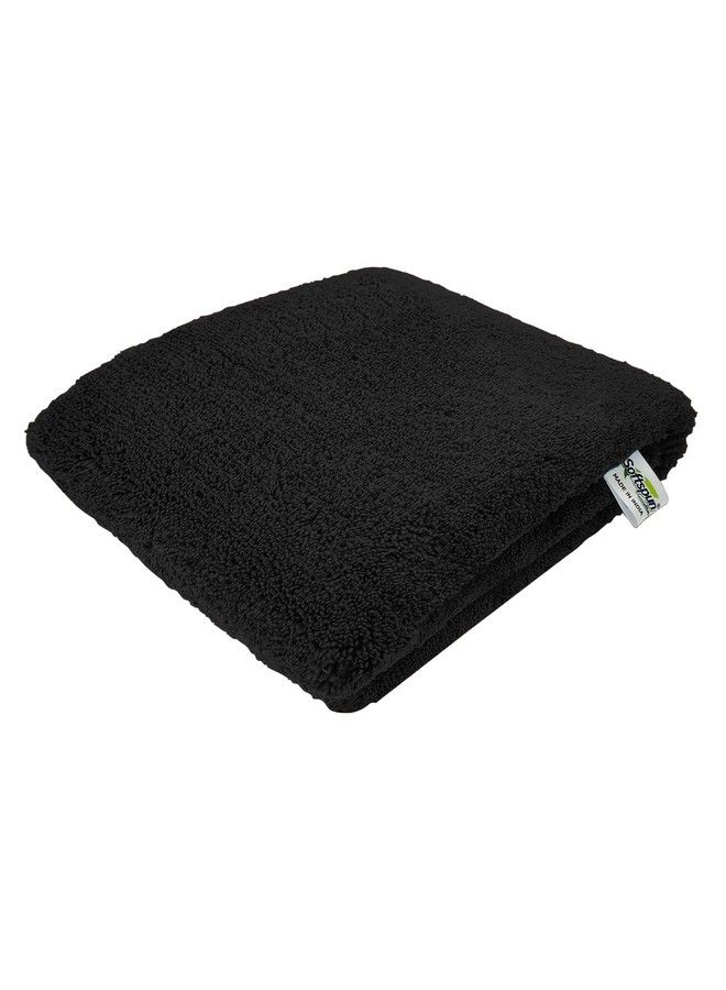SOFTSPUN Microfiber High Loop Gym&Sports Towels For Men & Women 1Pcs Black 380Gsm 40X60 Cms Fast Drying Super Absorbent Lightweight & Ultracompact Sweat Towels For Working Out Camping Travel.  - Image 1