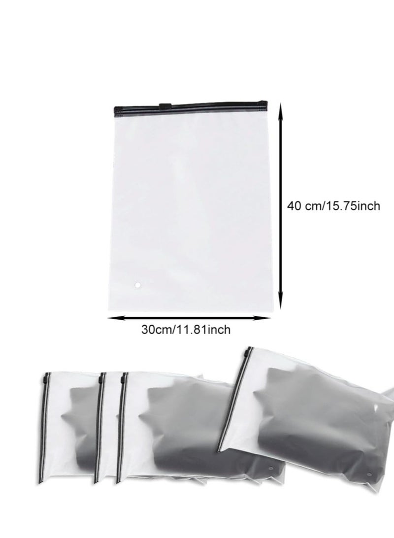SOLARAE 20 Pack Ziplock Bags, Reusable Portable Clear Frosted Airtight Toiletries Bag, 40 x 30cm Storage Bags, Suitable for or Clothes Shoes Cosmetics Offices Supplies - Image 2