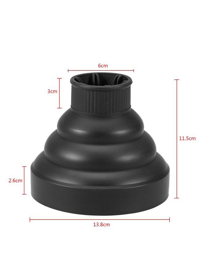 ZJchao Collapsible Hair Dryer Diffuser, Foldable Hair Blow Dryer Diffuser Professional Hairdressing Salon Accessory Curling Wave Drying Tools (Black) - Image 4