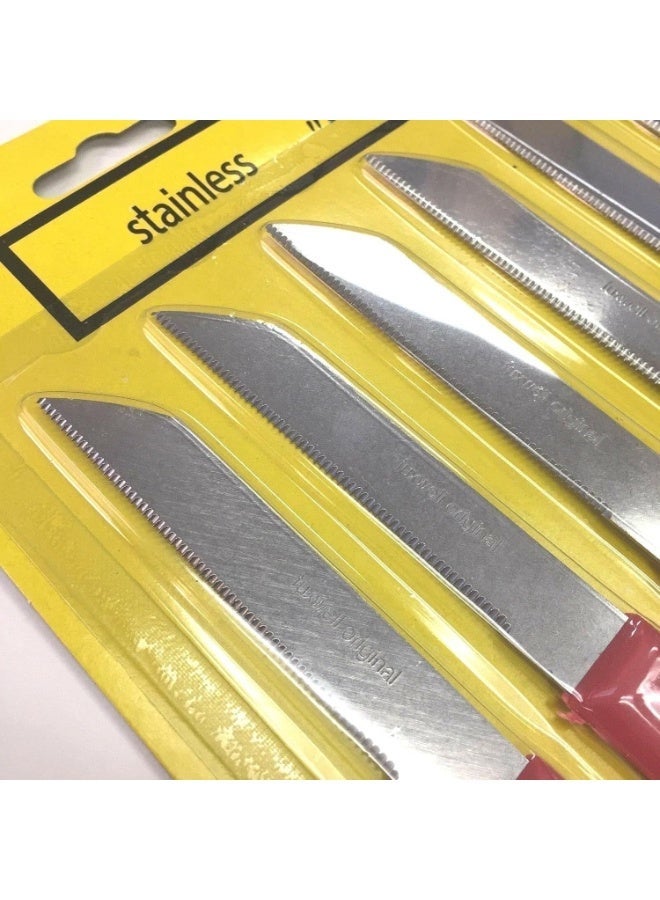 فوكسويل طقم سكاكين مطبخ فوكسويل من الفولاذ المقاوم للصدأ - 12 قطعة، مقابض متعددة الألوان - Image 4