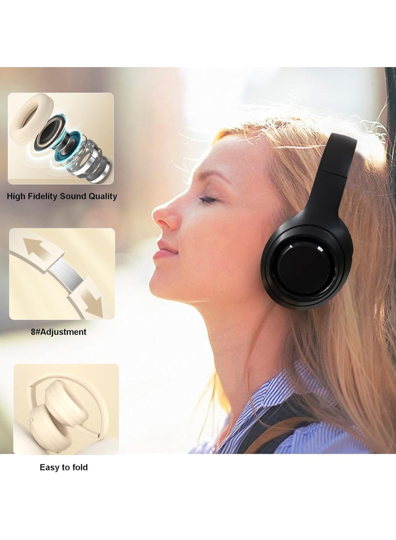 caijin Wireless Bluetooth Headphones, Noise Cancelling Wired Headphones, Bluetooth 5.3, Foldable, HIFI, Suitable for Sports and Running - Image 4