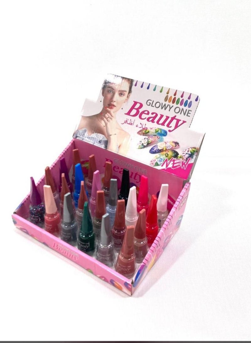 Generic A set of multi-colored manicure nail polish, 24 pieces 
