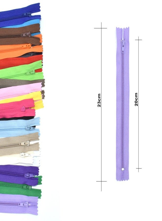 ريناشد مجموعة سحابات نايلون ملفوفة مجددة، 100 قطعة، 9 بوصات، بالجملة، للخياطة والتطريز والحرف اليدوية (بنفسجي) - Image 3