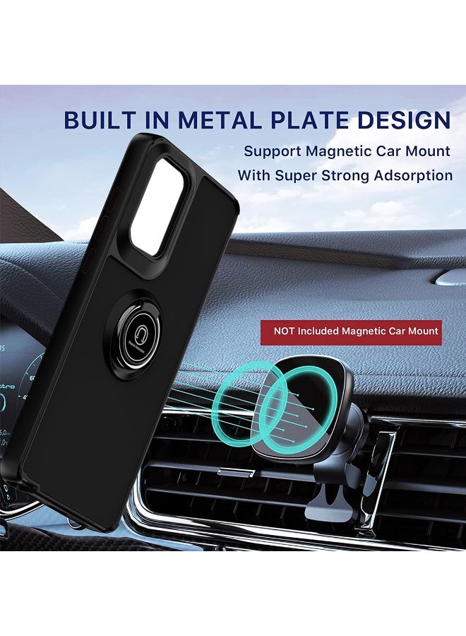 Case Cover for Motorola G35 5G, 360°Rotating Kickstand Ring + Support Magnetic Car Mount + Slim Thin PC&TPU Shockproof Mobile Phone Case for Motorola G35 5G, Black - Image 5