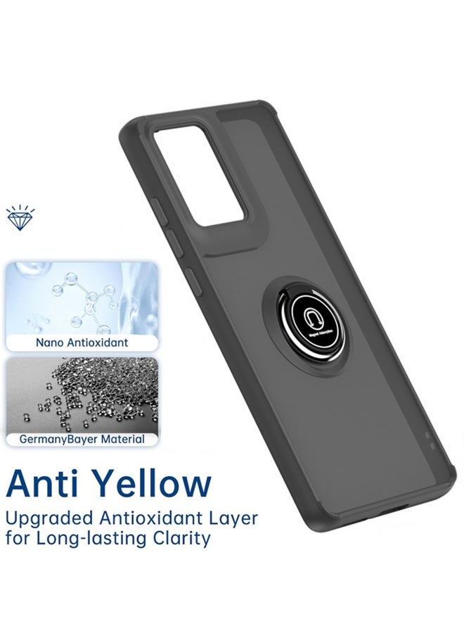 Case Cover for Motorola G35 5G, 360°Rotating Kickstand Ring + Support Magnetic Car Mount + Slim Thin PC&TPU Shockproof Mobile Phone Case for Motorola G35 5G, Black - Image 4