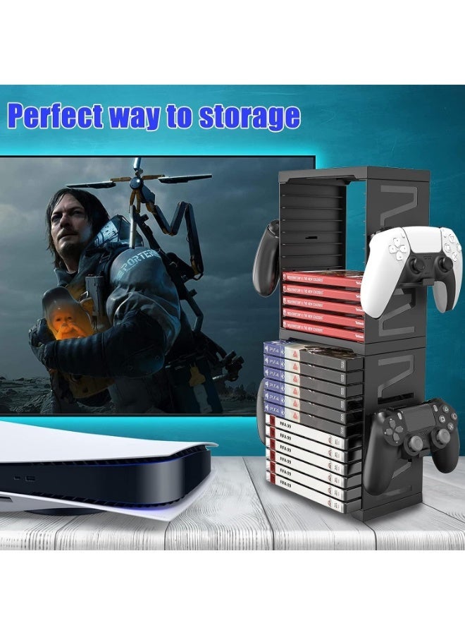 YOUWE7 Game Storage Tower Universal Video Game Storage,Game Card Box Holder Vertical Stand for 24 Games Storage ABS Stand Compatible with PS5 PS4 Xbox Nintendo Switch Games Gamer Gifts - Image 4