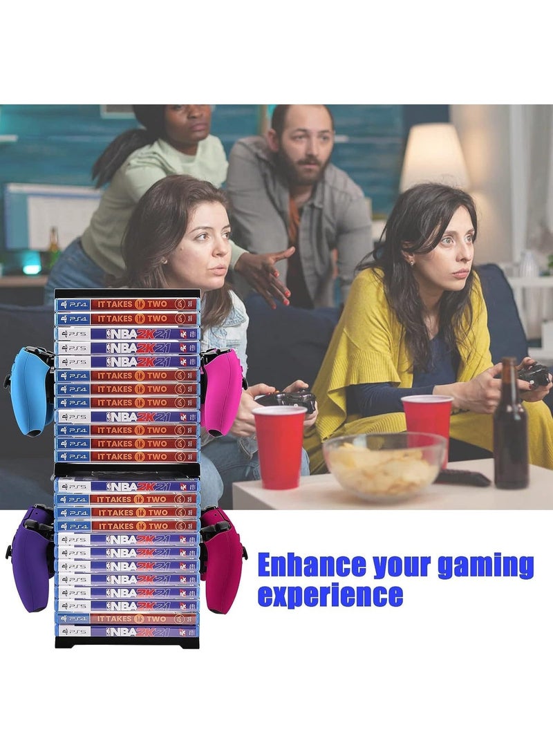 YOUWE7 Game Storage Tower Universal Video Game Storage,Game Card Box Holder Vertical Stand for 24 Games Storage ABS Stand Compatible with PS5 PS4 Xbox Nintendo Switch Games Gamer Gifts - Image 3