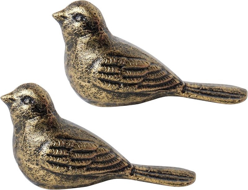Notakia Cast Iron Bird Heavy Duty Door Stopper - Avoid Drilling Holes with Handle Metal Antique Decorative Vintage Rustic Door Stopper for Office, Homeï¼Œ Bedroom and Exterior Doors (2Pcs Bronze Birds) - Image 1