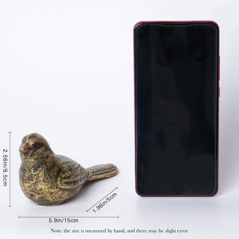 Notakia Cast Iron Bird Heavy Duty Door Stopper - Avoid Drilling Holes with Handle Metal Antique Decorative Vintage Rustic Door Stopper for Office, Homeï¼Œ Bedroom and Exterior Doors (2Pcs Bronze Birds) - Image 2