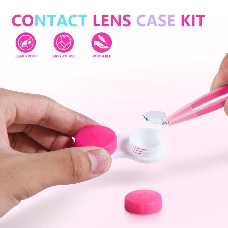 KISEER KISEER 12 Pack Colorful Contact Lens Case Box Holder Container Soak Storage Kit  - Image 4
