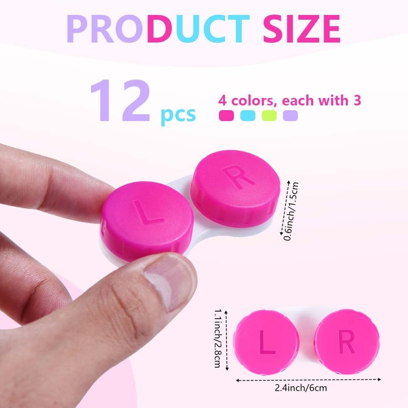 KISEER KISEER 12 Pack Colorful Contact Lens Case Box Holder Container Soak Storage Kit  - Image 2
