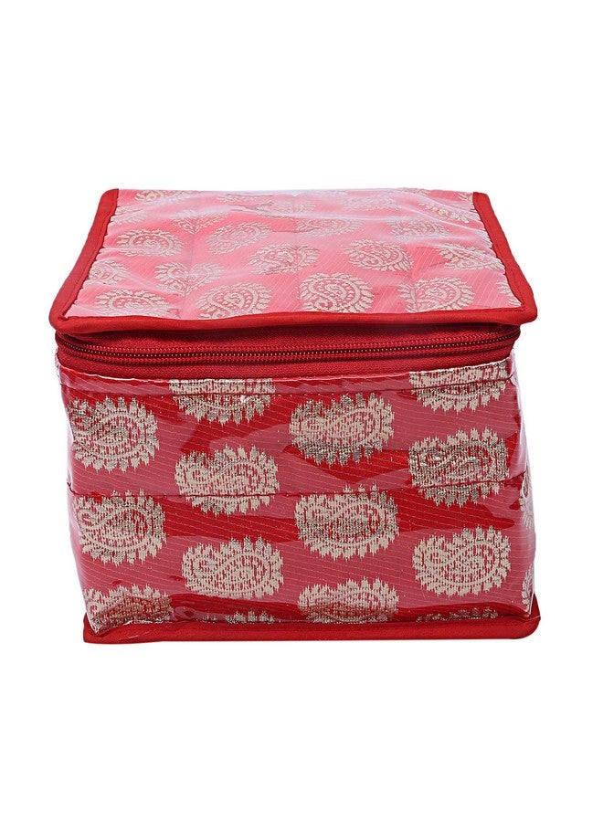 Kuber Industries Kuber Industries Brocade Jewellery Box/Organizer with 10 Pouch - Red-CTKTC21465  - Image 2