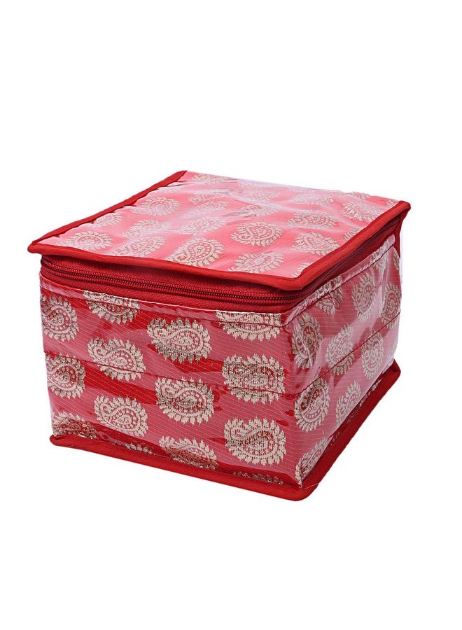 Kuber Industries Kuber Industries Brocade Jewellery Box/Organizer with 10 Pouch - Red-CTKTC21465  - Image 3
