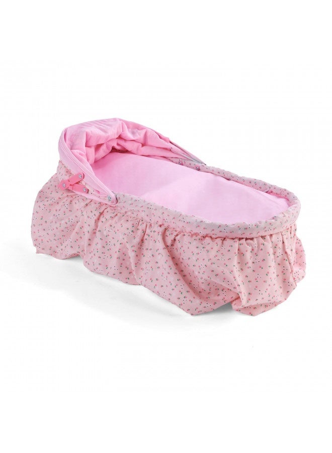 Badger Basket Badger Basket Foldable Toy Doll Rocking Bed With Hood For 22 Inch Dolls - Pink/Rosebud - Image 1