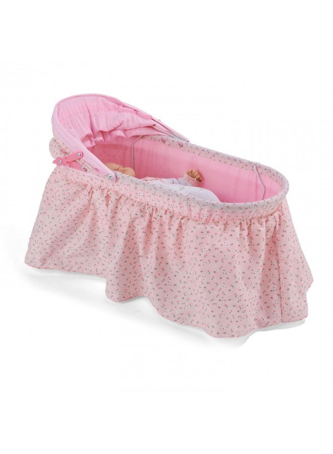Badger Basket Badger Basket Foldable Toy Doll Rocking Bed With Hood For 22 Inch Dolls - Pink/Rosebud - Image 4