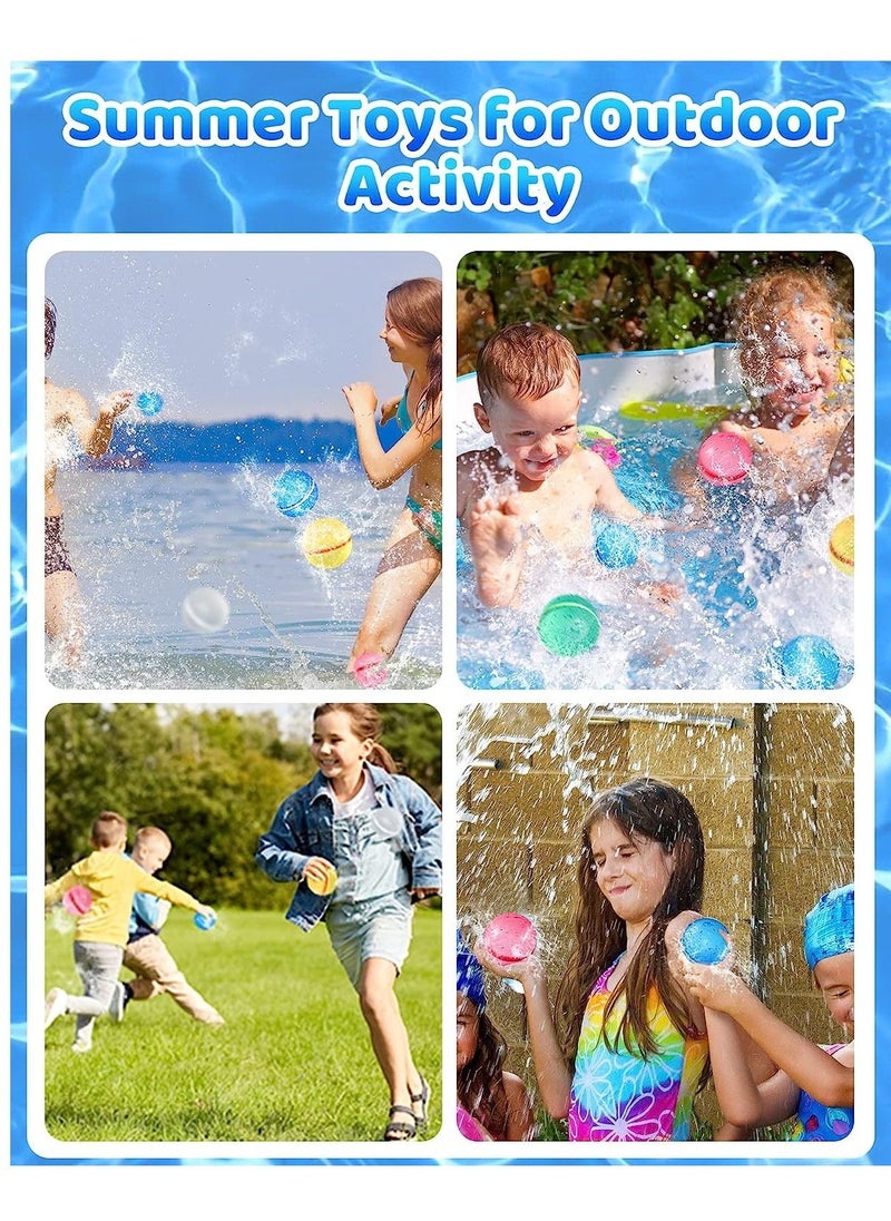 Generic - Reusable Water Balloons Self Sealing Easy Quick Fill, Silicone Water Balls Summer Fun Outdoor Water Toys Games for Kids Adults Outside Play, Bath Backyard Swimming Pool Party Supplies (4 PCS) - Image 1