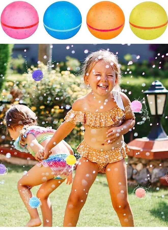 Generic - Reusable Water Balloons Self Sealing Easy Quick Fill, Silicone Water Balls Summer Fun Outdoor Water Toys Games for Kids Adults Outside Play, Bath Backyard Swimming Pool Party Supplies (4 PCS) - Image 1