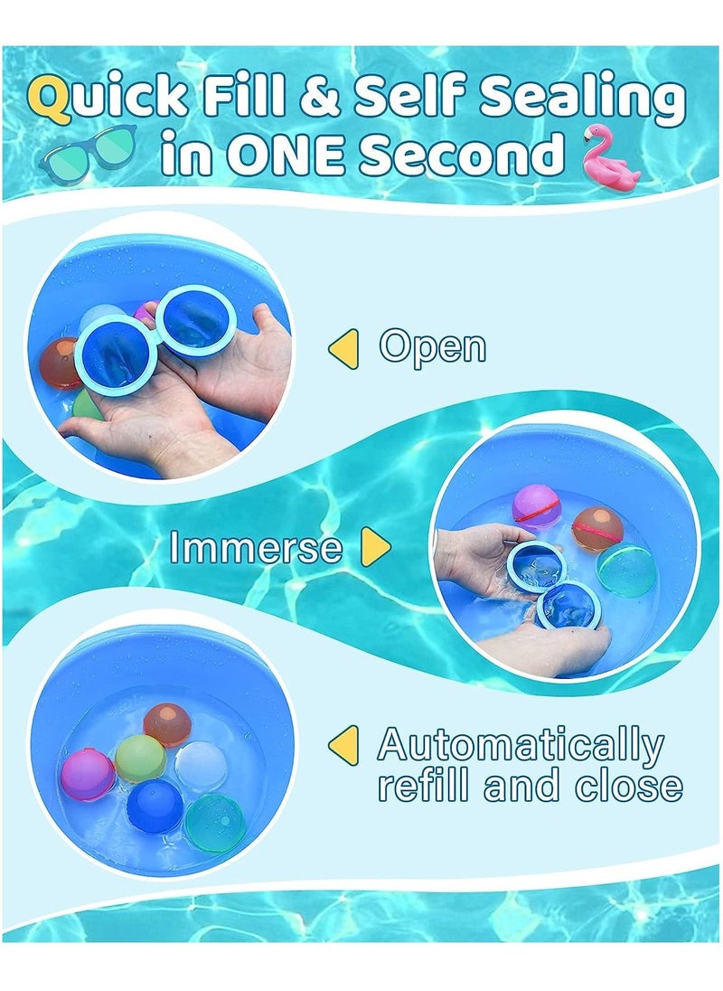 Generic - Reusable Water Balloons Self Sealing Easy Quick Fill, Silicone Water Balls Summer Fun Outdoor Water Toys Games for Kids Adults Outside Play, Bath Backyard Swimming Pool Party Supplies (4 PCS) - Image 1