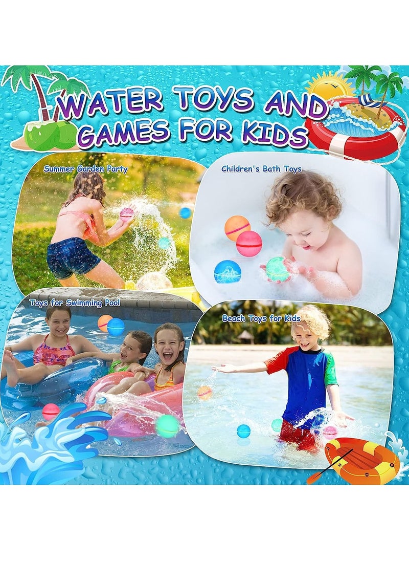 Generic - Reusable Water Balloons Self Sealing Easy Quick Fill, Silicone Water Balls Summer Fun Outdoor Water Toys Games for Kids Adults Outside Play, Bath Backyard Swimming Pool Party Supplies (4 PCS) - Image 1