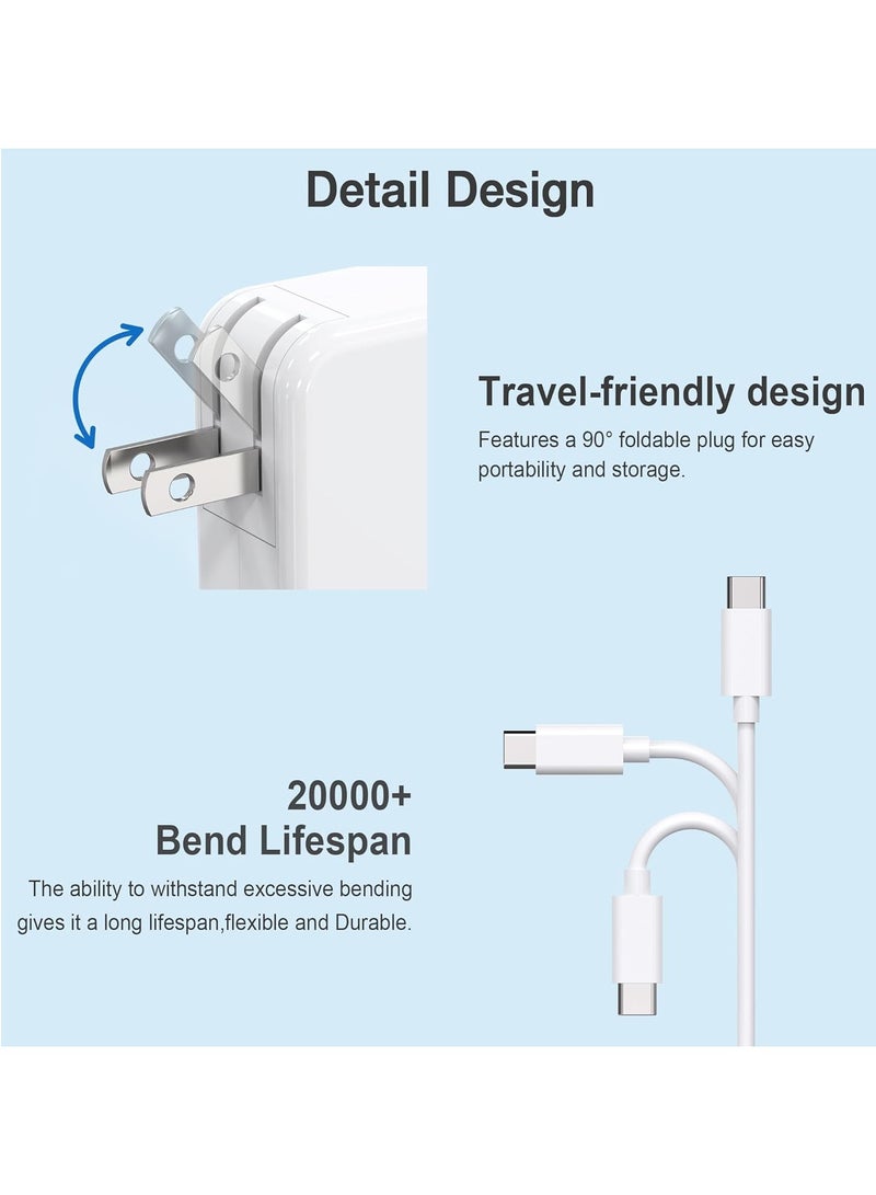 96W USB C Power Adapter,Macbook Pro-Air Fast Replacement Charger, Power Adapter Works with 13, 14, 15, 16 Inch 2016/17/18/19/20 Model Laptops, Tabs & Smartphones, Thunderbolt Charger with USB C Cable  - Image 5
