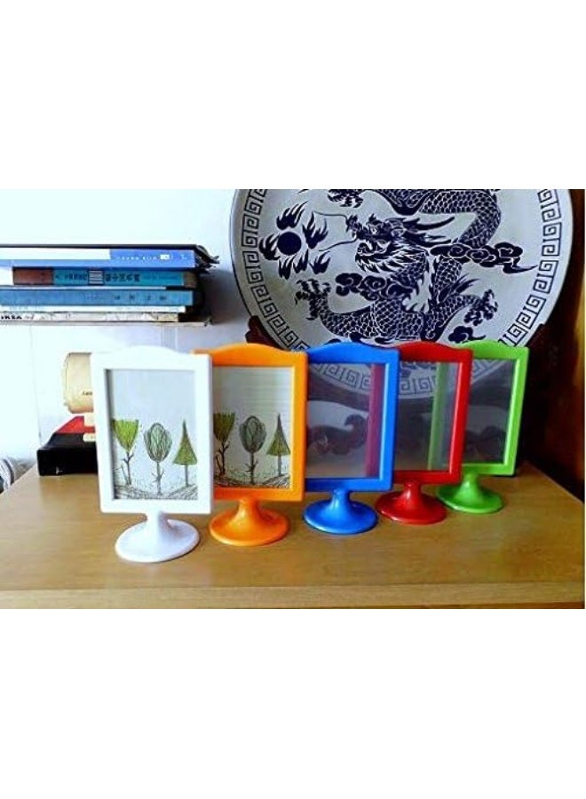 Leoyoubei 4x6 Double Sided Standing Picture Frames,4 Pack Vertical Photo Frames with Inserts and Base,2 Sided Table Menu Display Stand Frame for Display Restaurant Signs,Wedding Table Numbers (White) - Image 2