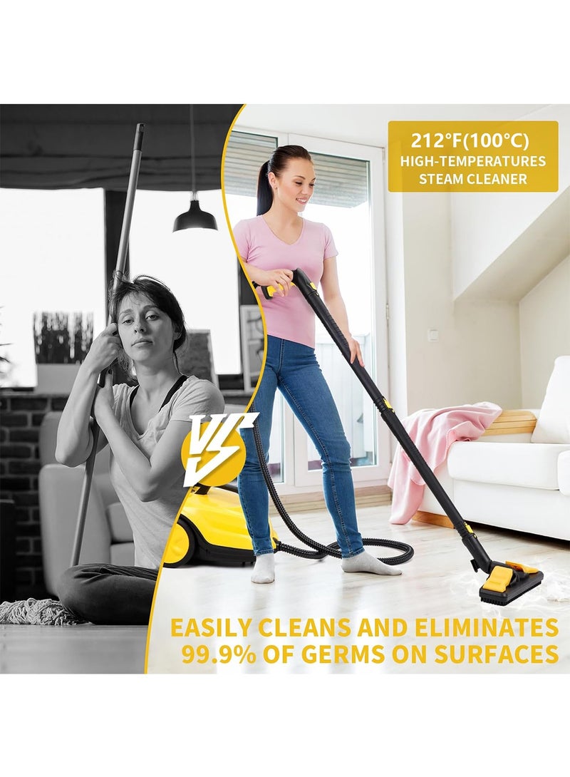 Steam Cleaner Easy Fix Steam Cleaner for Furniture 2 Liter Tank Capacity 2000W 5 Bar Steam Pressure and High Temperature for Kitchen Bathroom Kills 99.99% of Viruses Bacteria Household sterilization and Disinfection Formaldehyde Cleaning Machine (Yellow) - Image 5