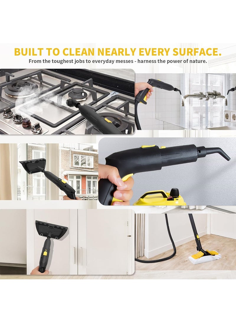 Steam Cleaner Easy Fix Steam Cleaner for Furniture 2 Liter Tank Capacity 2000W 5 Bar Steam Pressure and High Temperature for Kitchen Bathroom Kills 99.99% of Viruses Bacteria Household sterilization and Disinfection Formaldehyde Cleaning Machine (Yellow) - Image 4