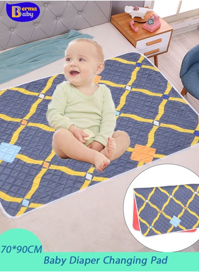 Berma Baby وسادة تغيير حفاضات الأطفال، بطانات وسادة تغيير مقاومة للماء مقاس 70*90 سم - حصيرة تغيير محمولة ناعمة ماصة وقابلة لإعادة الاستخدام  - Image 1
